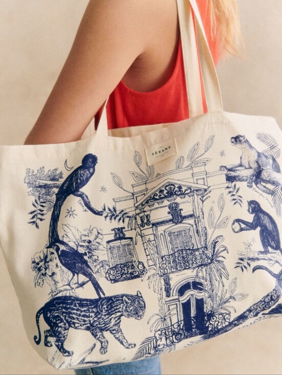 Sezane Handbags - Sezane × Maia Bunge Paradiso Jungle Canvas Tote